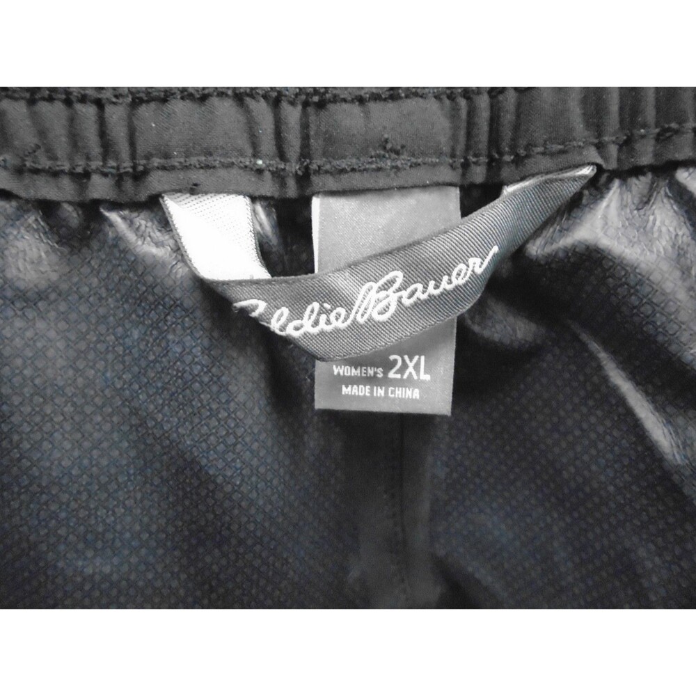 EDDIE BAUER WeatherEdge Women's XXL RipPac Snow Rain Pants Black Waterproof - Picture 3 of 11